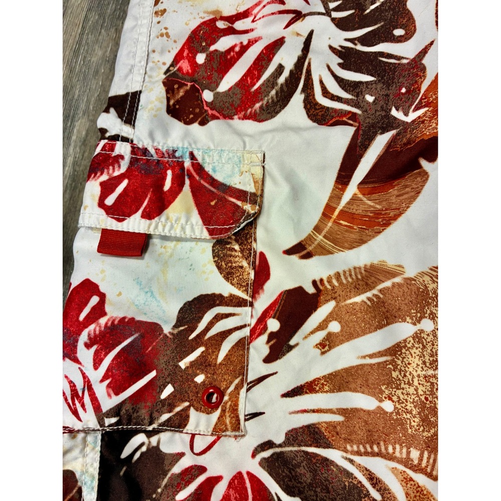 Breakwater Y2K Hawaiian Floral Swim Trunks Board Shorts Tropical Surf XL - Picture 3 of 8